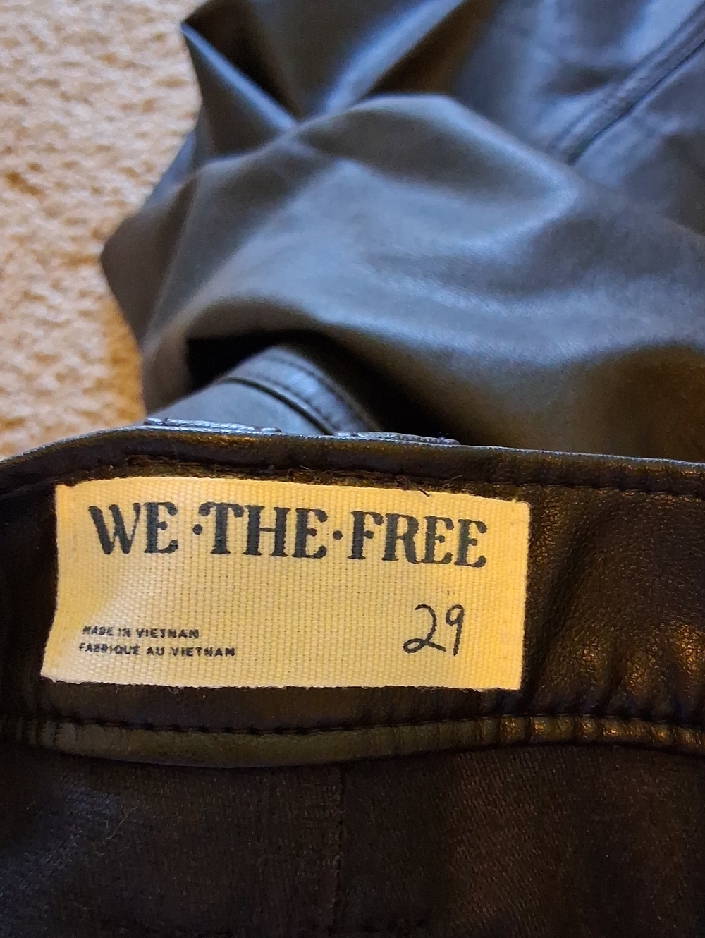 We The Free Black Free People Sub-Brand Wide-Leg Faux Leather Barrel Trousers - Picture 5 of 10